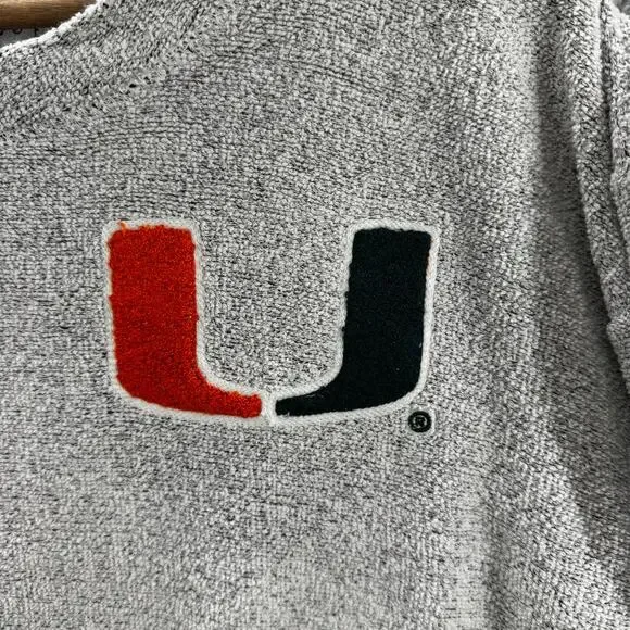 Miami Hurricanes Three Square Sweatshirt Mens 2XL Gray Logo Pullover Crewneck - Picture 4 of 11